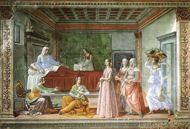 Domenico Ghirlandaio (Domenico Bigordi), "Narodzenie św. Jana Chrzciciela"