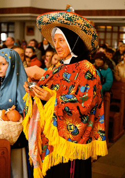 Kolędnik w boliwijskim poncho