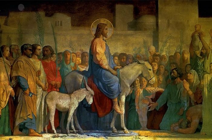 Hippolyte Flandrin (1809-1864), „Wjazd Chrystusa do  Jerozolimy” 1842-1848 Kościół Saint-Germain-des- -Prés, Paryż