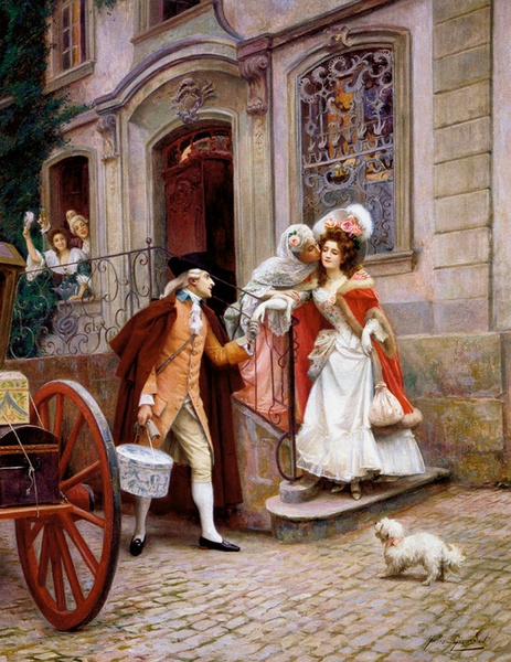 Jules Girardet (1856–1938), „Wyjazd w podróż poślubną”, około 1905