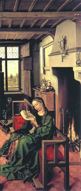 Robert Campin, „Święta Barbara”,część tryptyku