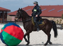 Trening konnej sekcji strażników