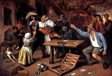 Jan Steen 1626–1679  „Kłótnia przy kartach”  Staatliche Museen, Berlin