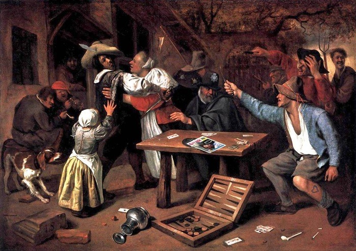 Jan Steen 1626–1679  „Kłótnia przy kartach”  Staatliche Museen, Berlin