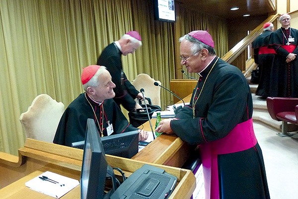 Nasz były ordynariusz w auli synodalnej podczas rozmowy z kard. Donaldem Williamem Wuerlem, metropolitą Waszyngtonu 