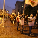 Demonstracja związkowców w Katowicach