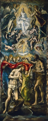 Dominikos Theotokopulos, zwany El Greco „Chrzest Chrystusa” olej na płótnie, ok. 1597 Muzeum Prado, Madryt