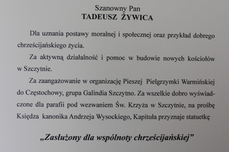 Odznaczenie „Zasłużony dla Wspólnoty Chrześcijańskiej”