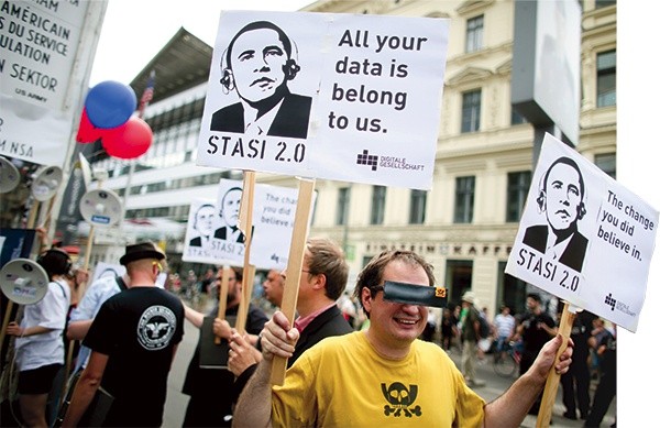 Największe protesty przeciwko praktykom USA odbywały się w Berlinie (na zdjęciu), Londynie i Paryżu. Każda z tych stolic ma swój własny system podsłuchowy