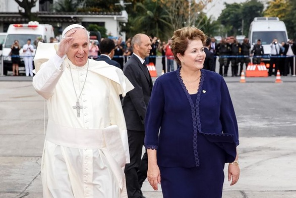 Papież Franciszek z panią prezydent Dilmą Rousseff