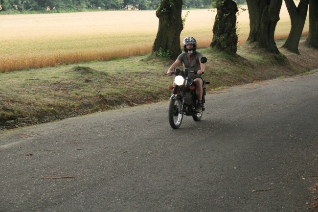 Motocykliści na Górze św. Anny