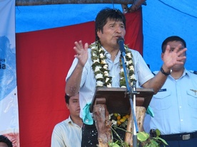 Evo Morales na Mszy