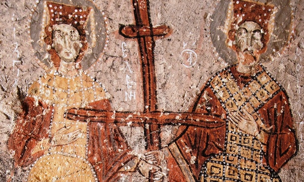 Konstantyn I Wielki wraz z matką, świętą Heleną