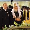 Prezydent Putin i patriarcha Cyryl podczas otwarcia wystawy poświęconej dynastii Romanowych