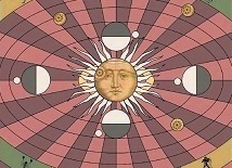 Widoczne w mozaice Słońce i Ziemia będą podświetlane