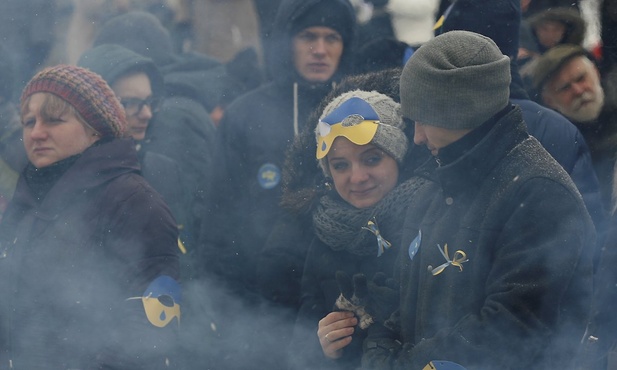 Lublinianie mimo mrozu solidaryzowali się z Ukraińcami.