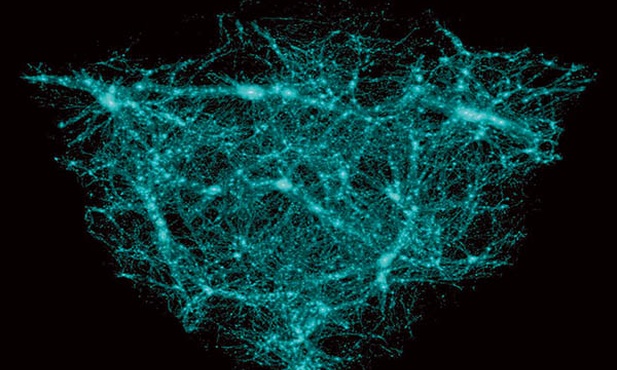 Ciemnej materii w kosmosie jest dużo, bardzo dużo. Wydaje się, że formuje ona włókna , które są „obklejane” przez galaktyki