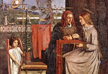 Dante Gabriel Rossetti (1828–1882) ► Dziewczęce lata Marii Panny, 1849 r.