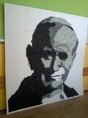 Mozaika przedstawiająca portret papieża Jana Pawła II