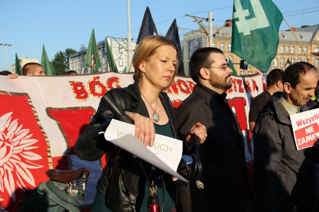 Manifestacja solidarności ze skazanymi za przerwanie wykładu prof. Zygmunta Baumana