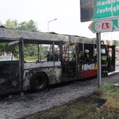 Spłonął autobus w Wodzisławiu Śl. 