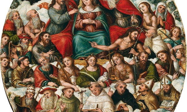 Juan Vicente Masip „Koronacja Maryi” olej na desce, ok. 1521 Muzeum Prado, Madryt
