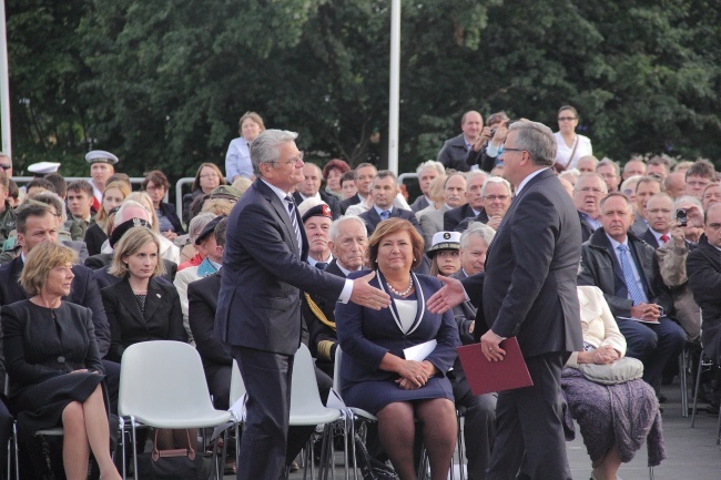 Bronisław Komorowski i Joachim Gauck na Westerplatte 