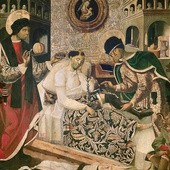 Fernando del Rincón „Cud świętych Kosmy i Damiana” olej na desce, ok. 1500 Muzeum Prado, Madryt