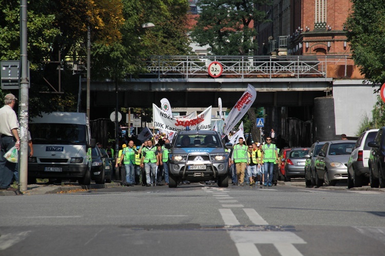 Protest górników