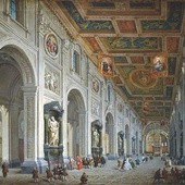 Giovanni Paolo Pannini „Wnętrze bazyliki św. Jana na Lateranie”  olej na płótnie, I poł. XVIII w. Muzeum Puszkina, Moskwa