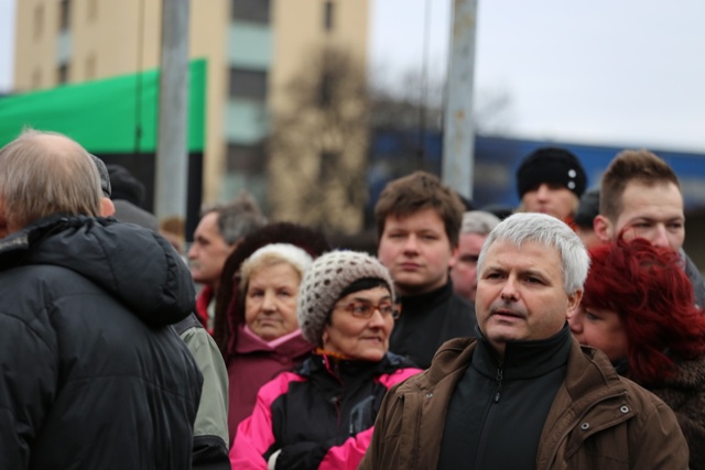 Manifestacja poparcia dla górników kopalni "Brzeszcze"