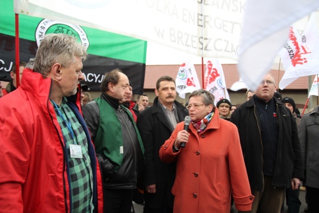 Manifestacja poparcia dla górników kopalni "Brzeszcze"