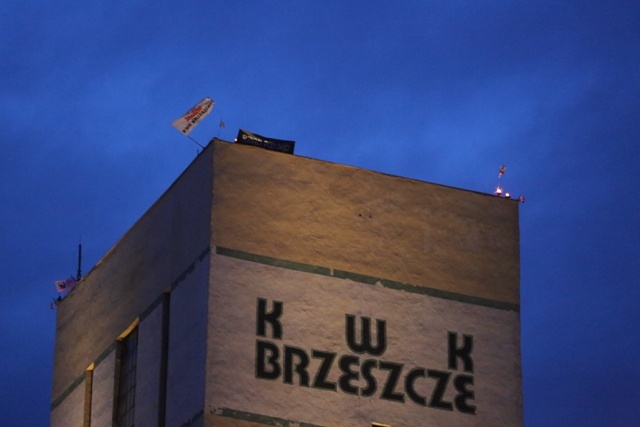 Protest mieszkańców pod kopalnią "Brzeszcze"