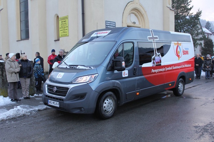 Krzyż ŚDM i ikona Matki Bożej w Wiśle