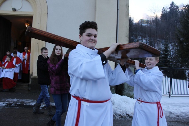 Krzyż ŚDM i ikona Matki Bożej w Wiśle