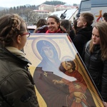 Krzyż ŚDM i ikona Matki Bożej w Wiśle