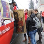 Krzyż ŚDM i ikona Matki Bożej w Wiśle