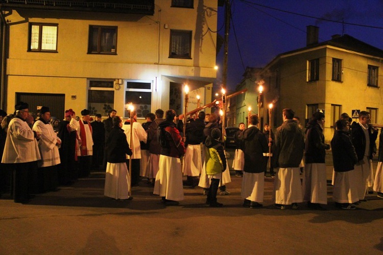 Krzyż ŚDM i ikona Matki Bożej w Żywcu