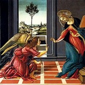 Alessandro di Mariano Filipepi, zwany Sandro Botticelli „Zwiastowanie z Cestello”  tempera na desce, 1489–1490  Galeria Uffizi, Florencja