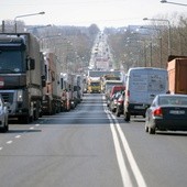 Radomska "siódemka" podczas protestu transportowców