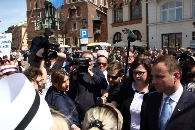 Andrzej Duda na proteście pielęgniarek