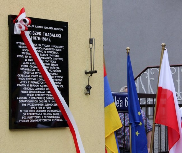 Tablica Franciszka Trąbalskiego w Zabrzu