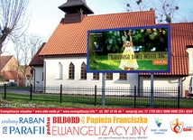  Ewangelizacyjne treści już od dwóch lat są obecne na billboardach we Wrocławiu i okolicach. Na zdjęciu kościół pw. Miłosierdzia Bożego we Wróblowicach