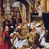 Adriaen Isenbrandt „Msza św. Grzegorza” olej na desce, I poł. XVI w., Muzeum Paula Getty’ego, Los Angeles