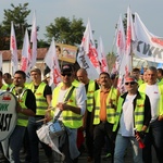 Manifestacja górników pod kopalnią "Brzeszcze"