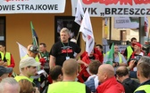 Manifestacja górników pod kopalnią "Brzeszcze"