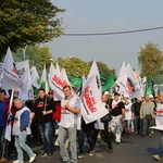 Manifestacja górników pod kopalnią "Brzeszcze"