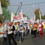 Manifestacja górników pod kopalnią "Brzeszcze"