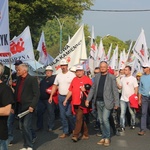 Manifestacja górników pod kopalnią "Brzeszcze"