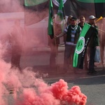 Manifestacja górników pod kopalnią "Brzeszcze"